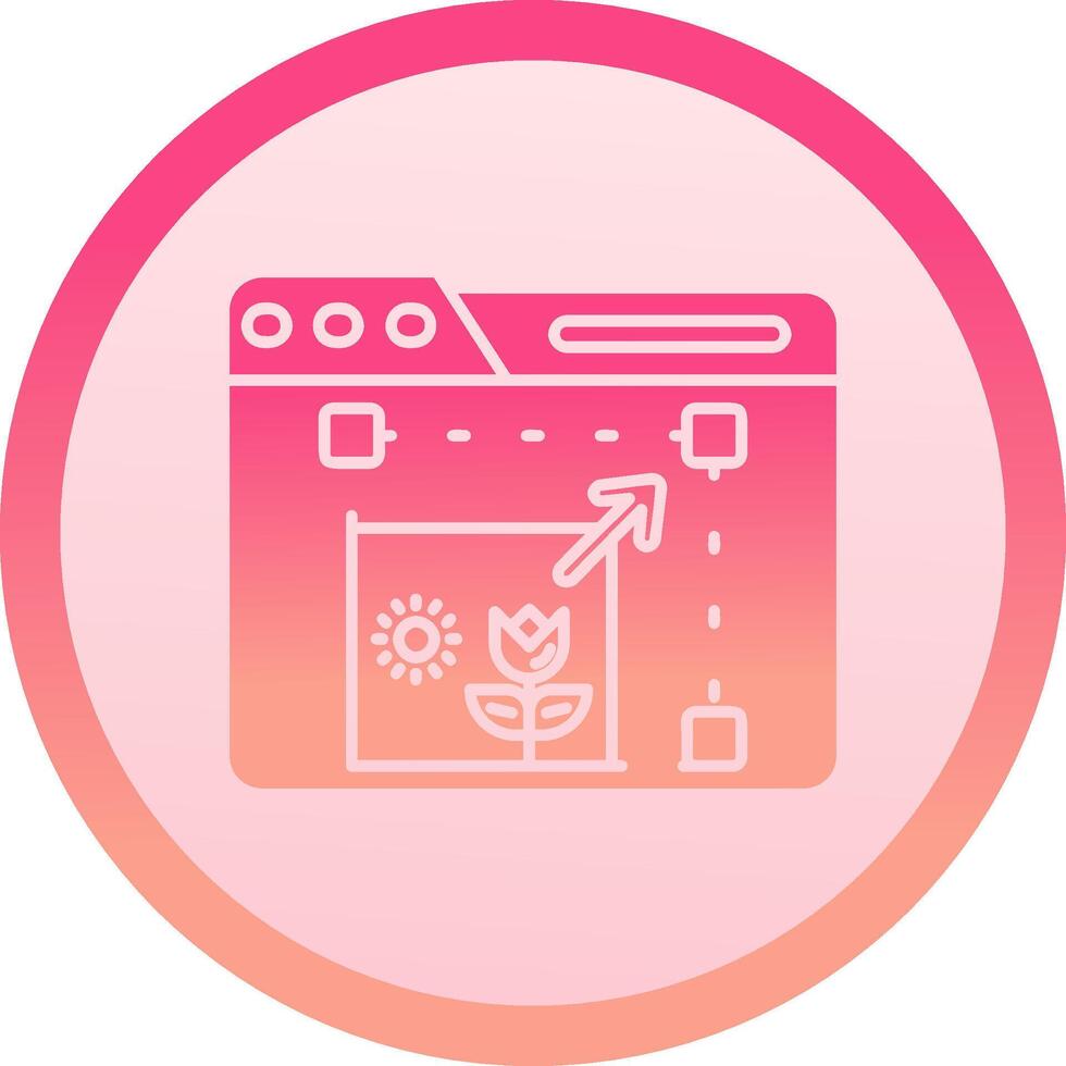 Resize solid circle gradeint Icon vector