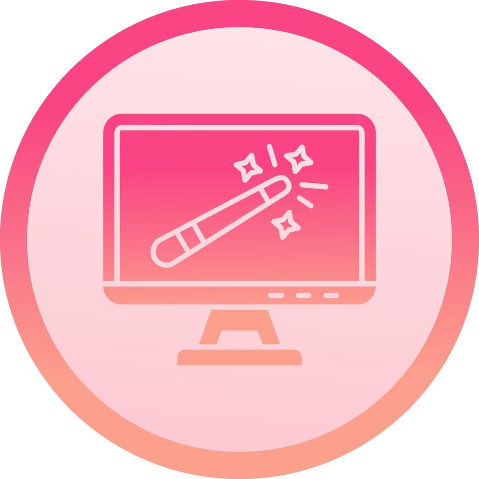 Magic wand solid circle gradeint Icon vector