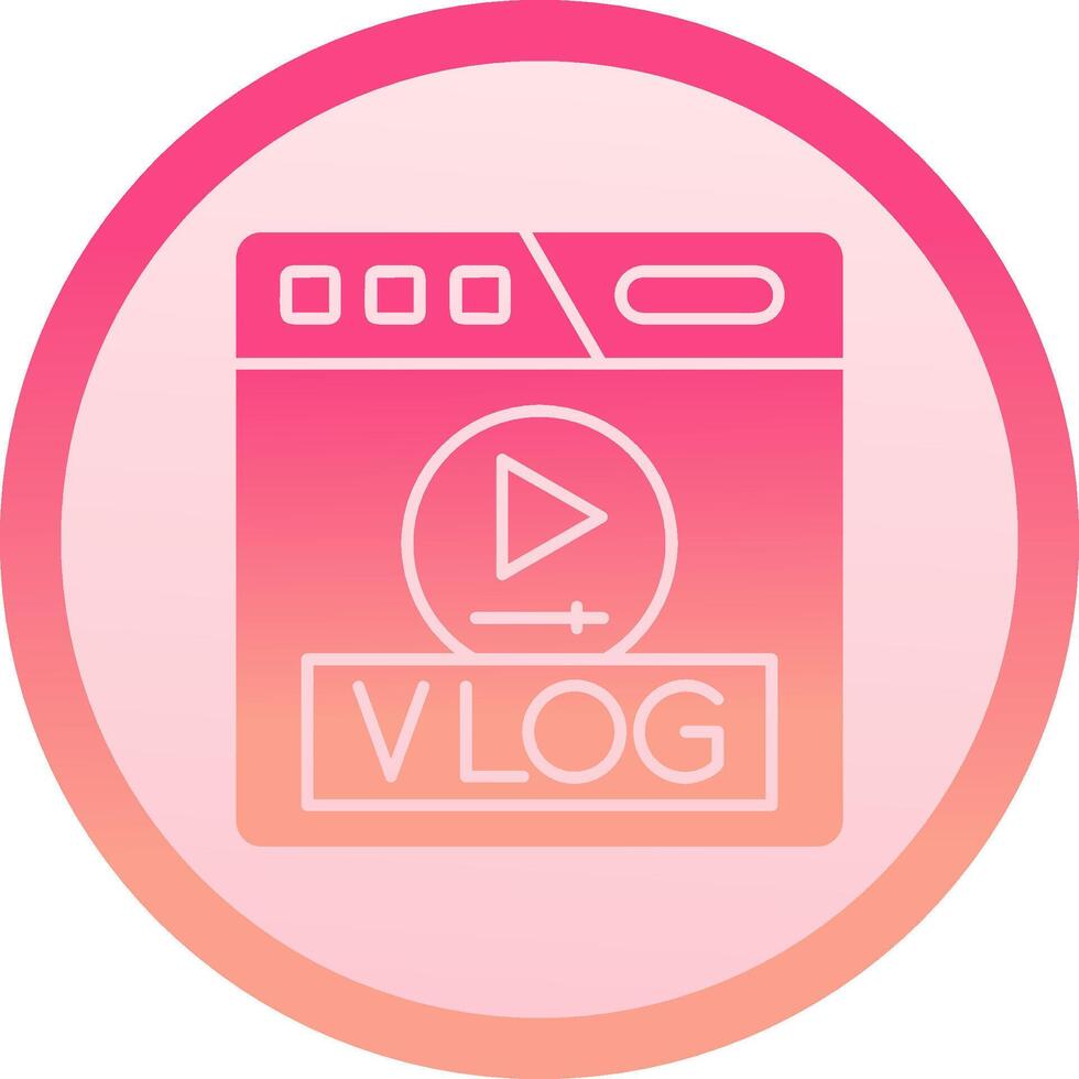 Vlog solid circle gradeint Icon vector
