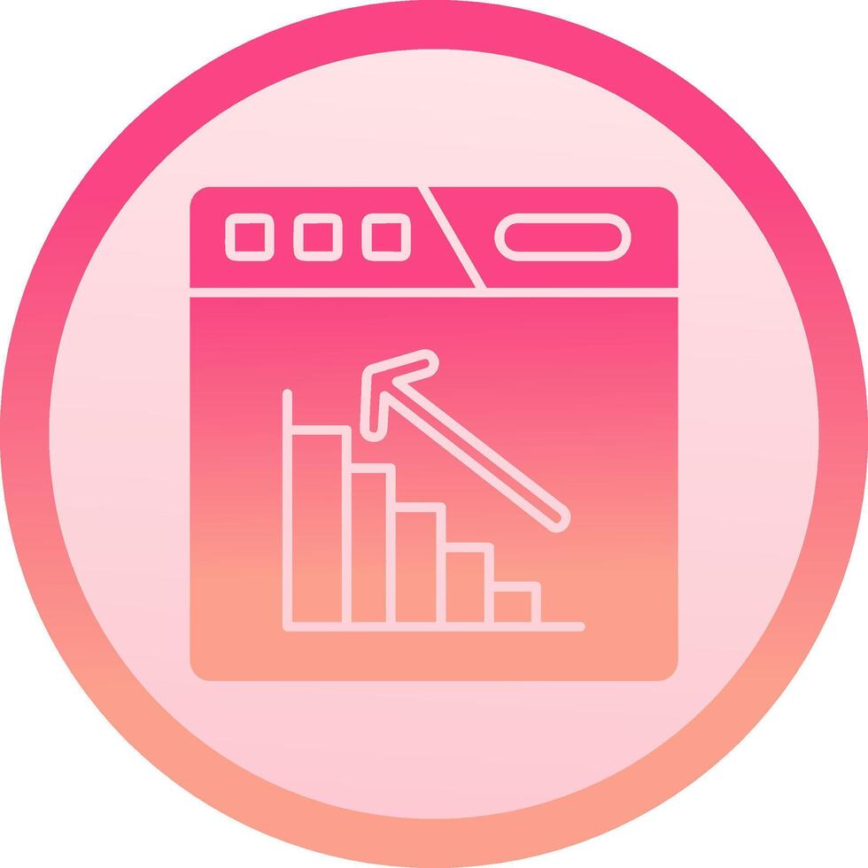 Bar chart solid circle gradeint Icon vector