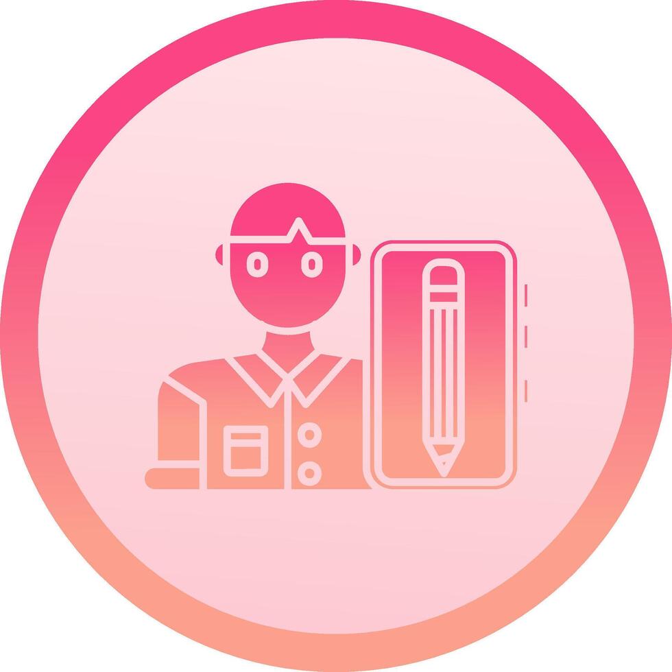 Blogger solid circle gradeint Icon vector