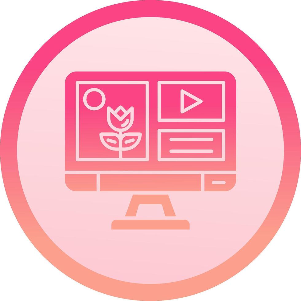 Mixed media solid circle gradeint Icon vector
