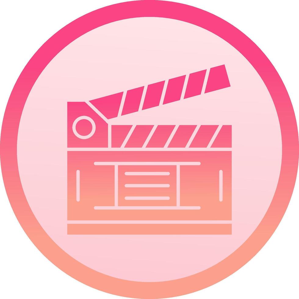 Clapperboard solid circle gradeint Icon vector