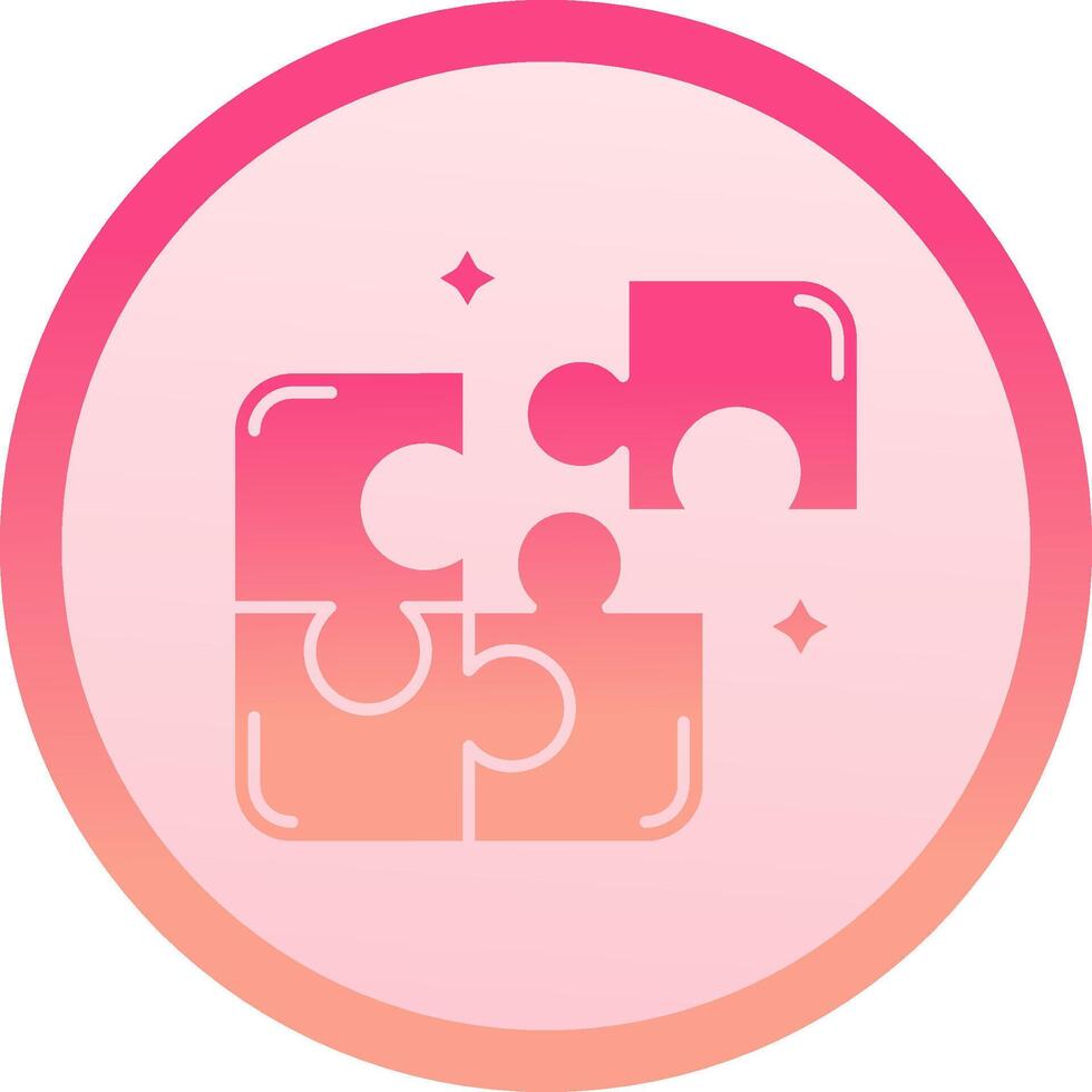 Puzzle solid circle gradeint Icon vector