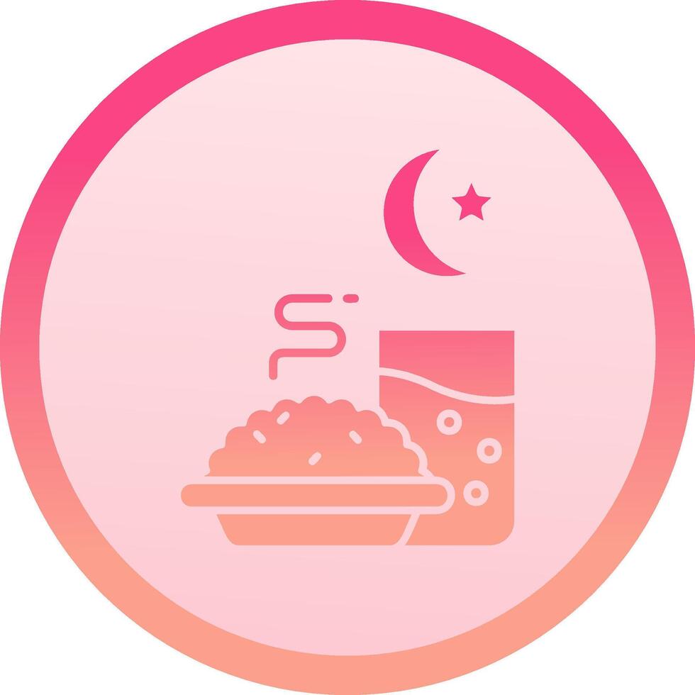 Iftar solid circle gradeint Icon vector