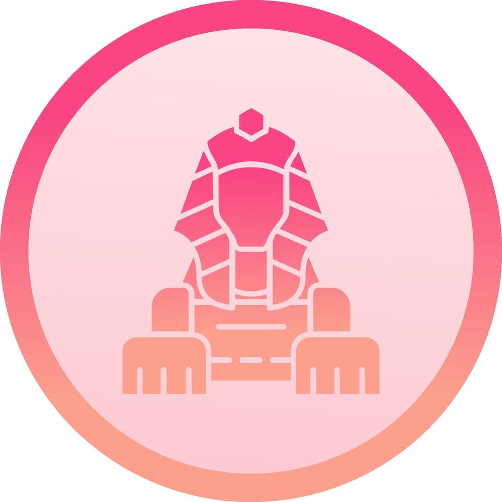 Sphinx solid circle gradeint Icon vector