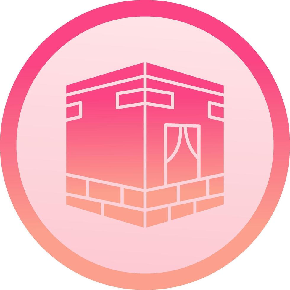 Qibla solid circle gradeint Icon vector