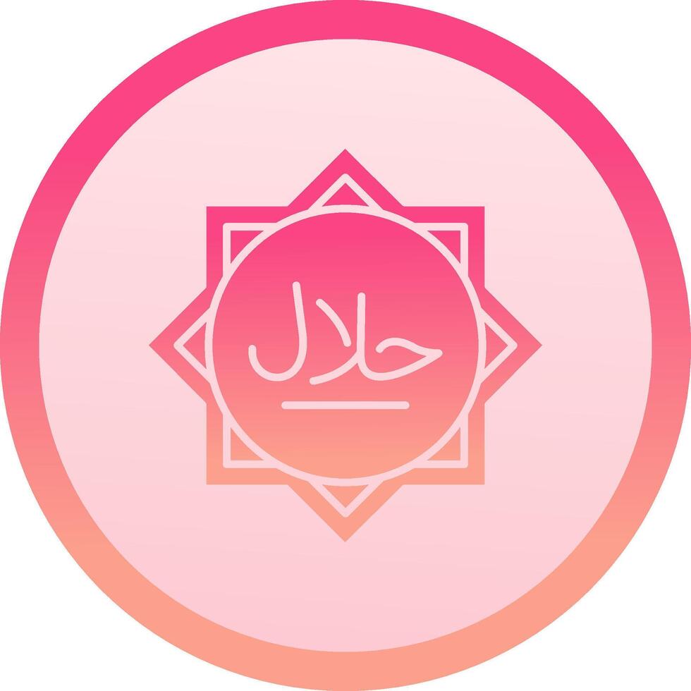 Halal solid circle gradeint Icon vector