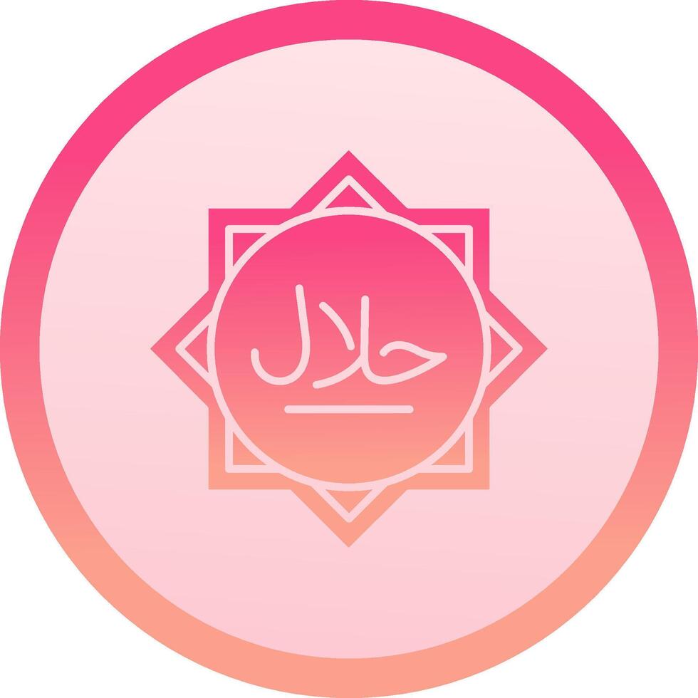 halal sólido circulo grado icono vector