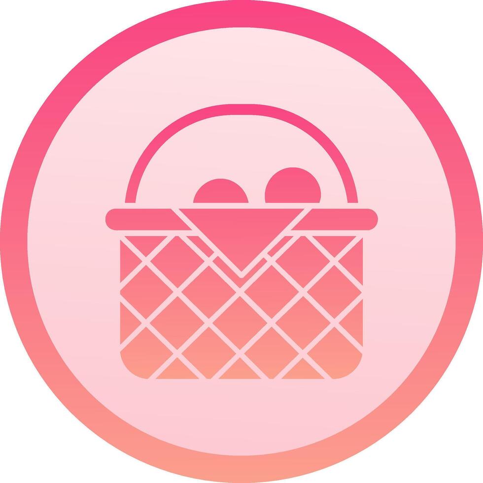 Basket solid circle gradeint Icon vector