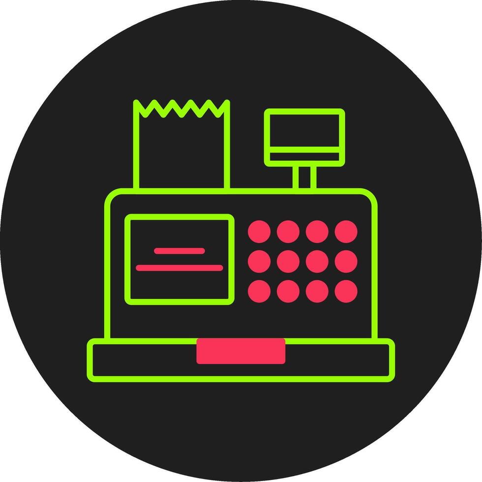 Cash Register Glyph Circle Icon vector