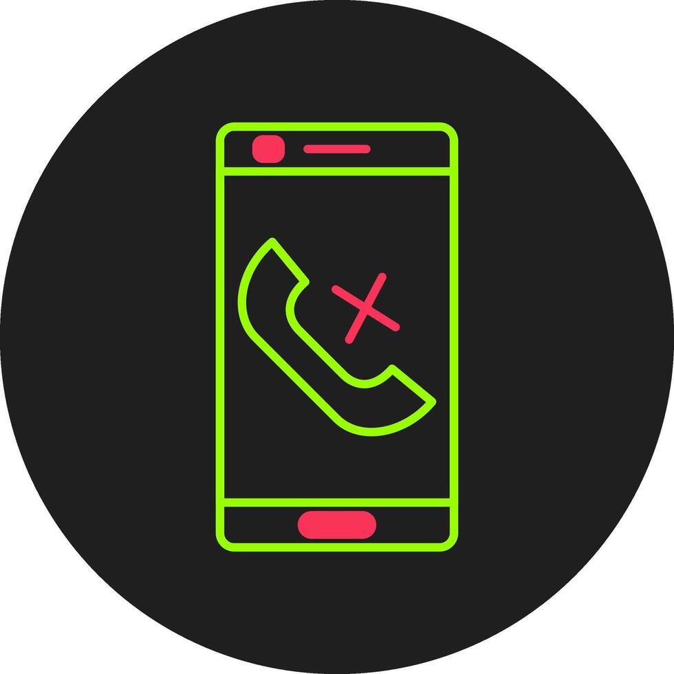 Missed Call Glyph Circle Icon vector