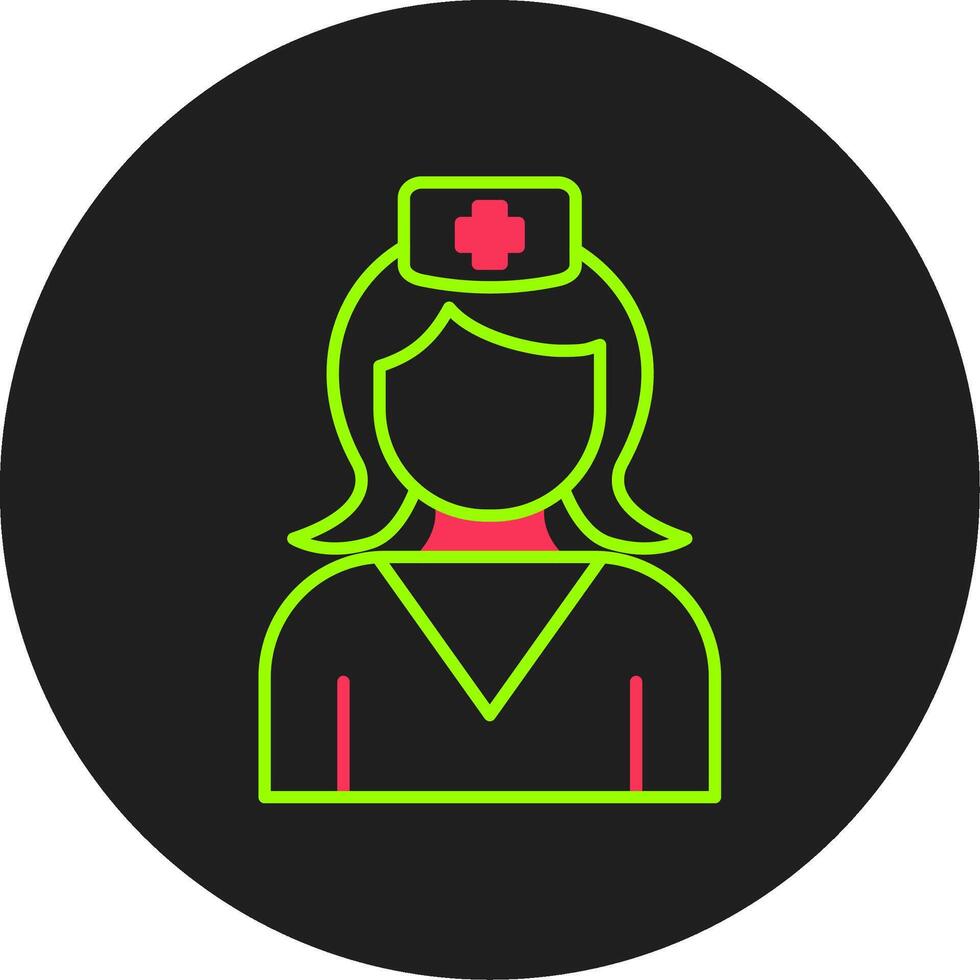 Nurse Glyph Circle Icon vector