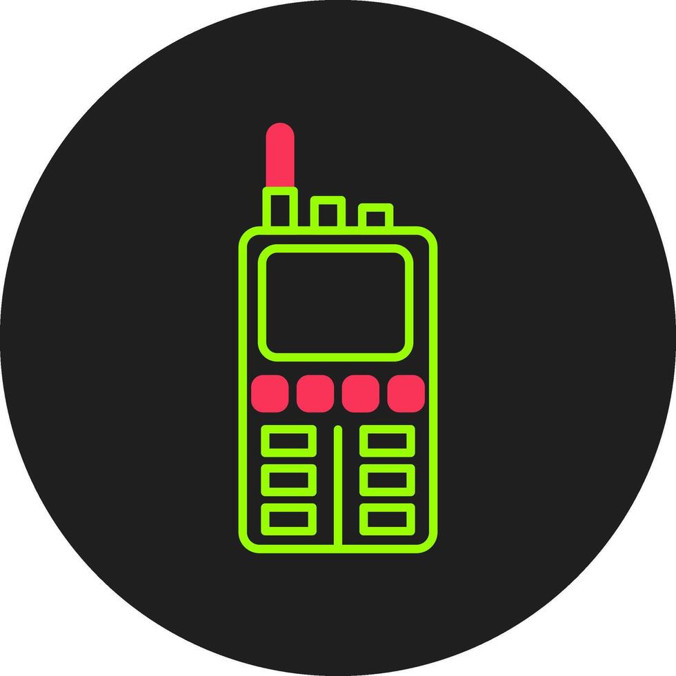 icono de círculo de glifo de walkie talkie vector