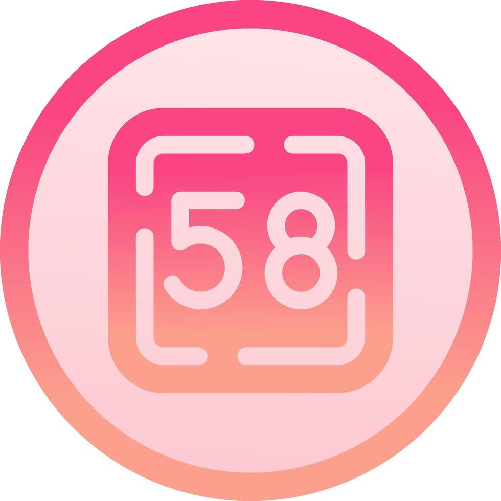 Fifty Eight solid circle gradeint Icon vector