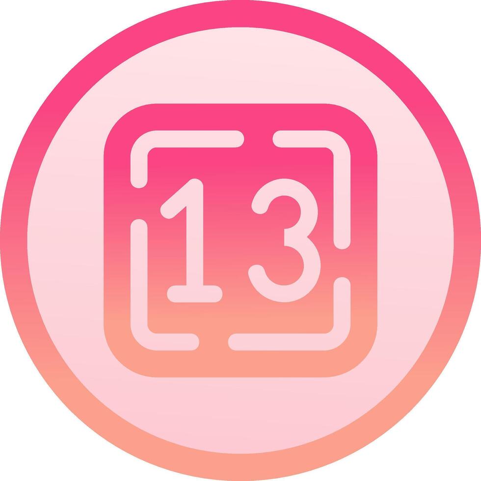 Thirteen solid circle gradeint Icon vector