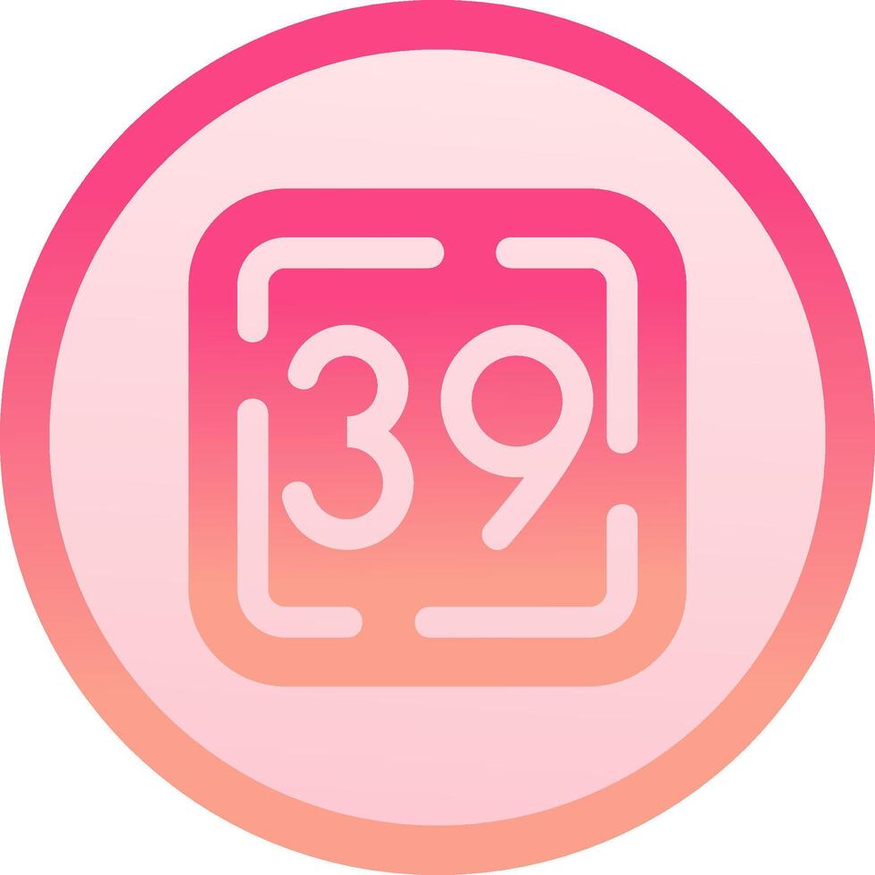 Thirty Nine solid circle gradeint Icon vector