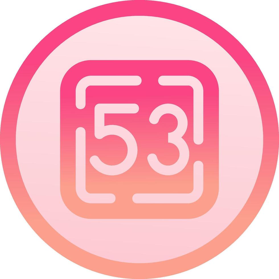 Fifty Three solid circle gradeint Icon vector