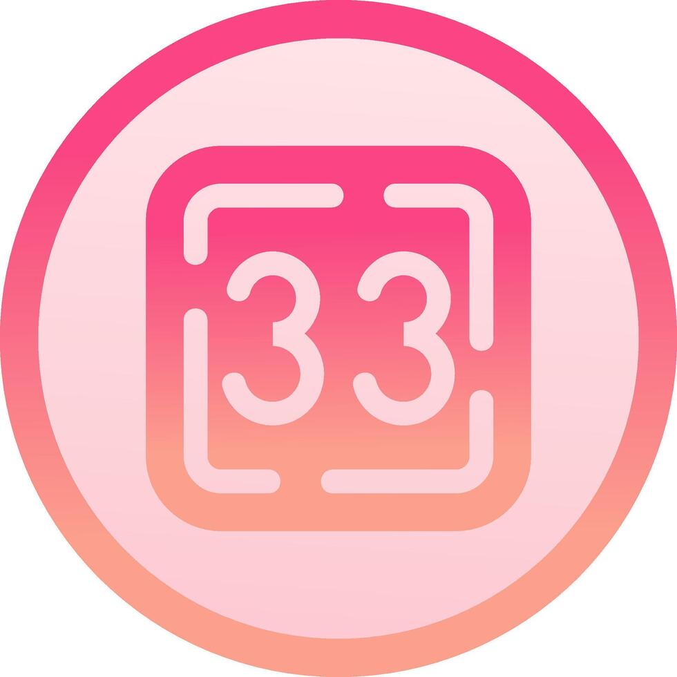 Thirty Three solid circle gradeint Icon vector