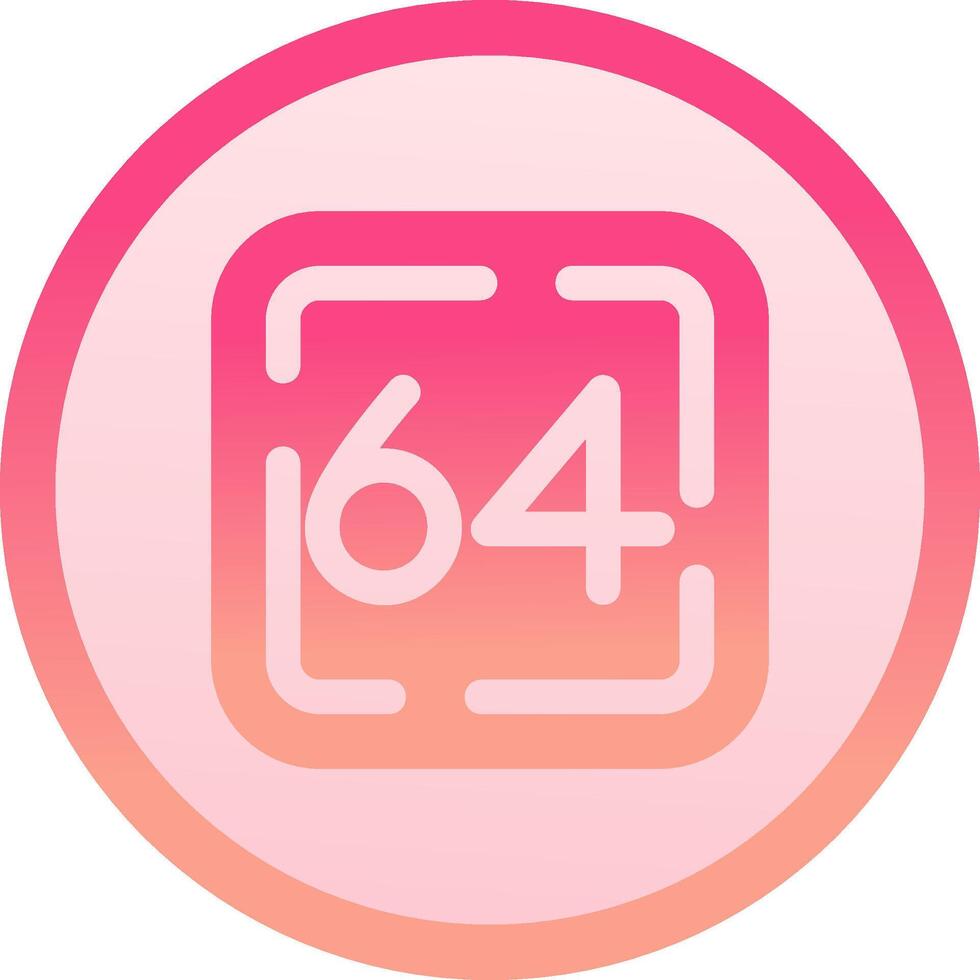 Sixty Four solid circle gradeint Icon vector
