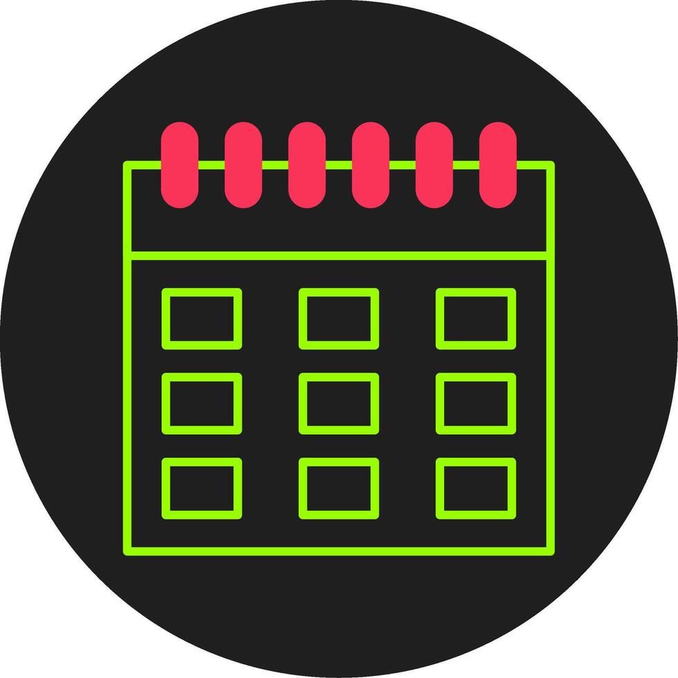 Calendar Glyph Circle Icon vector