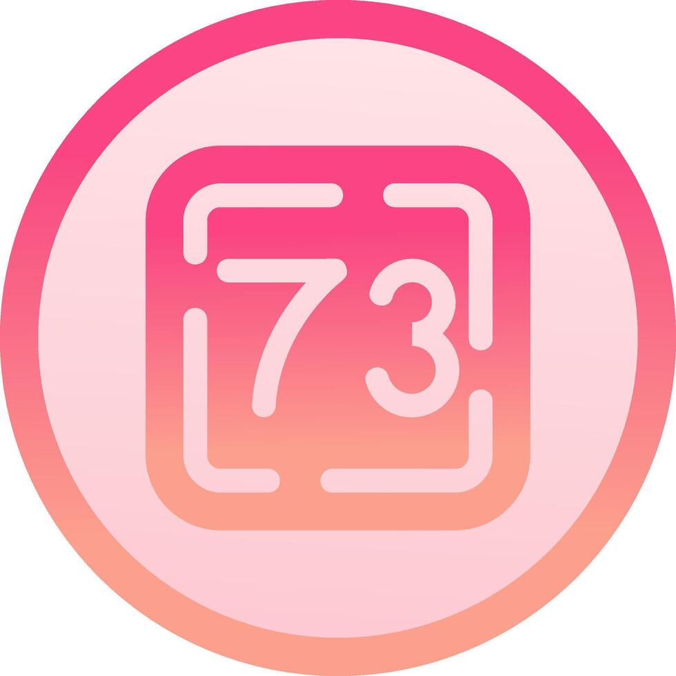 Seventy Three solid circle gradeint Icon vector