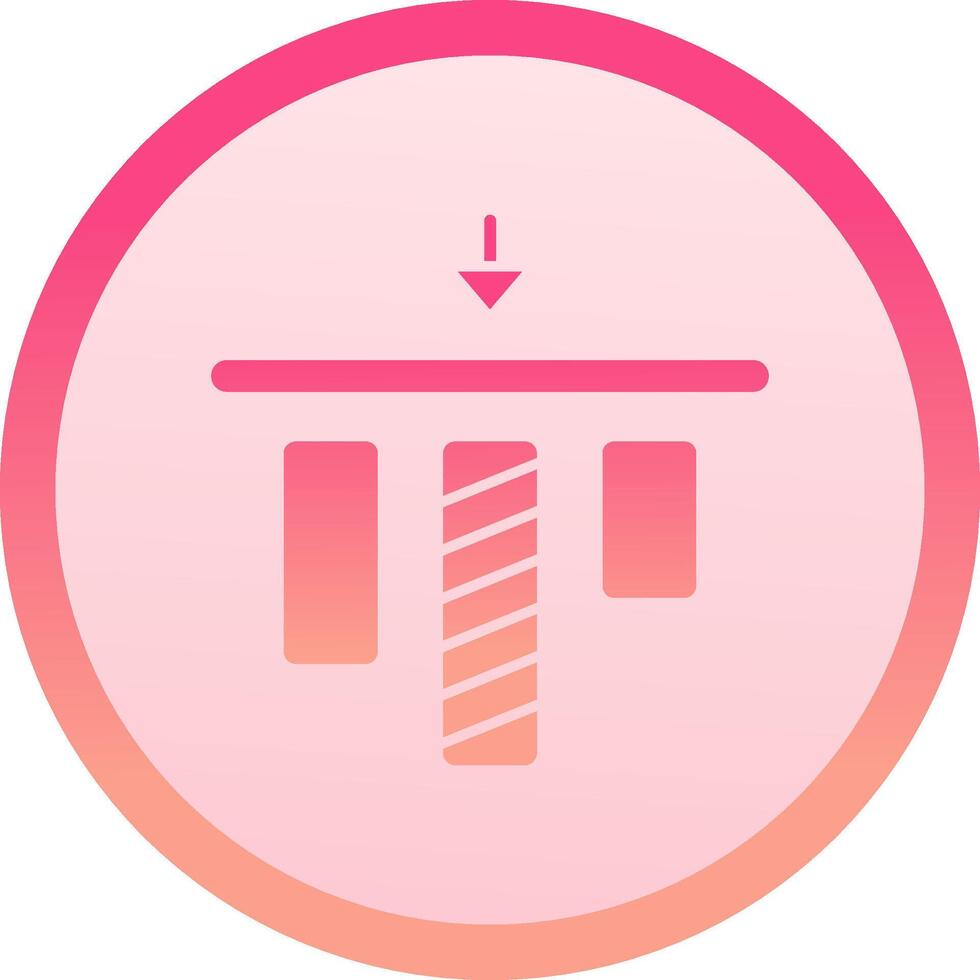 Top alignment solid circle gradeint Icon vector