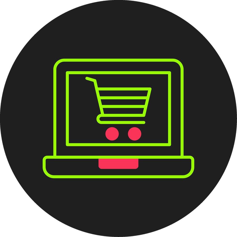 Online Shop Glyph Circle Icon vector