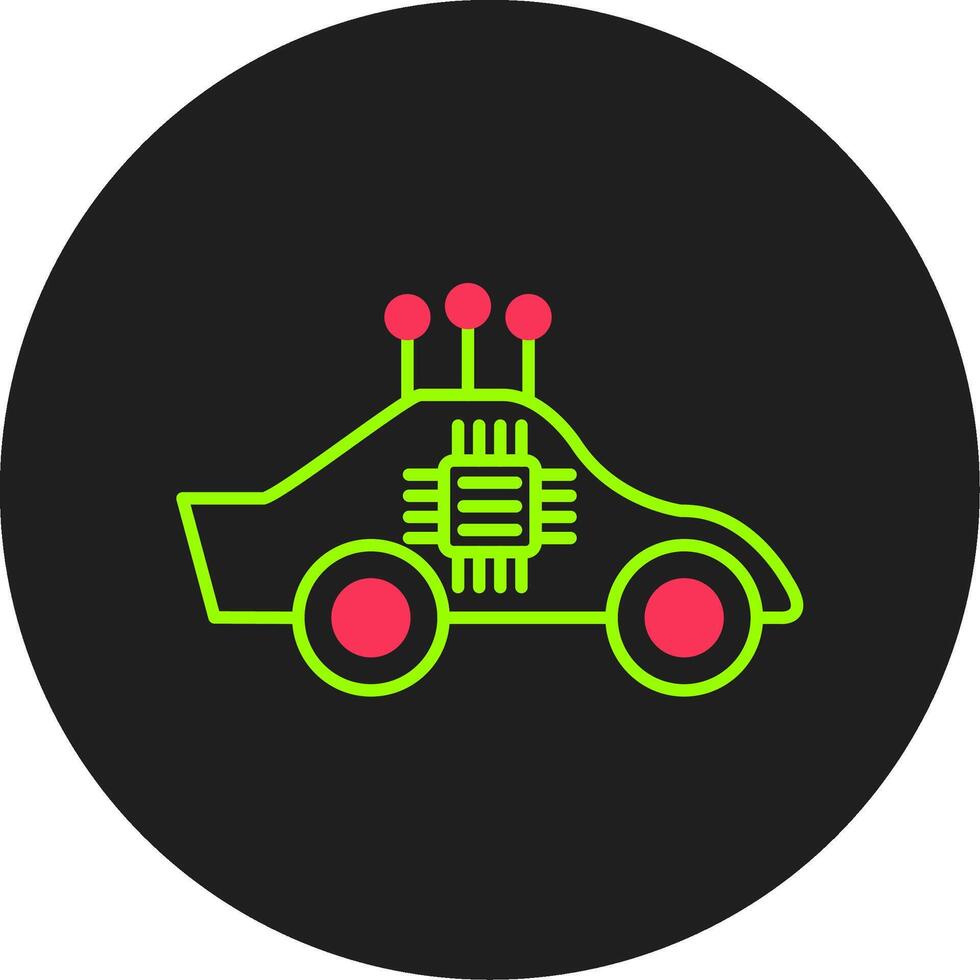 Autonomous Car Glyph Circle Icon vector