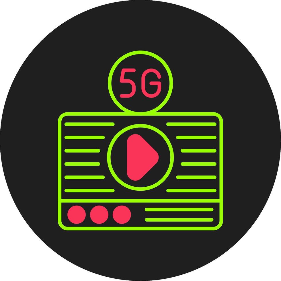 Live Streaming Glyph Circle Icon vector