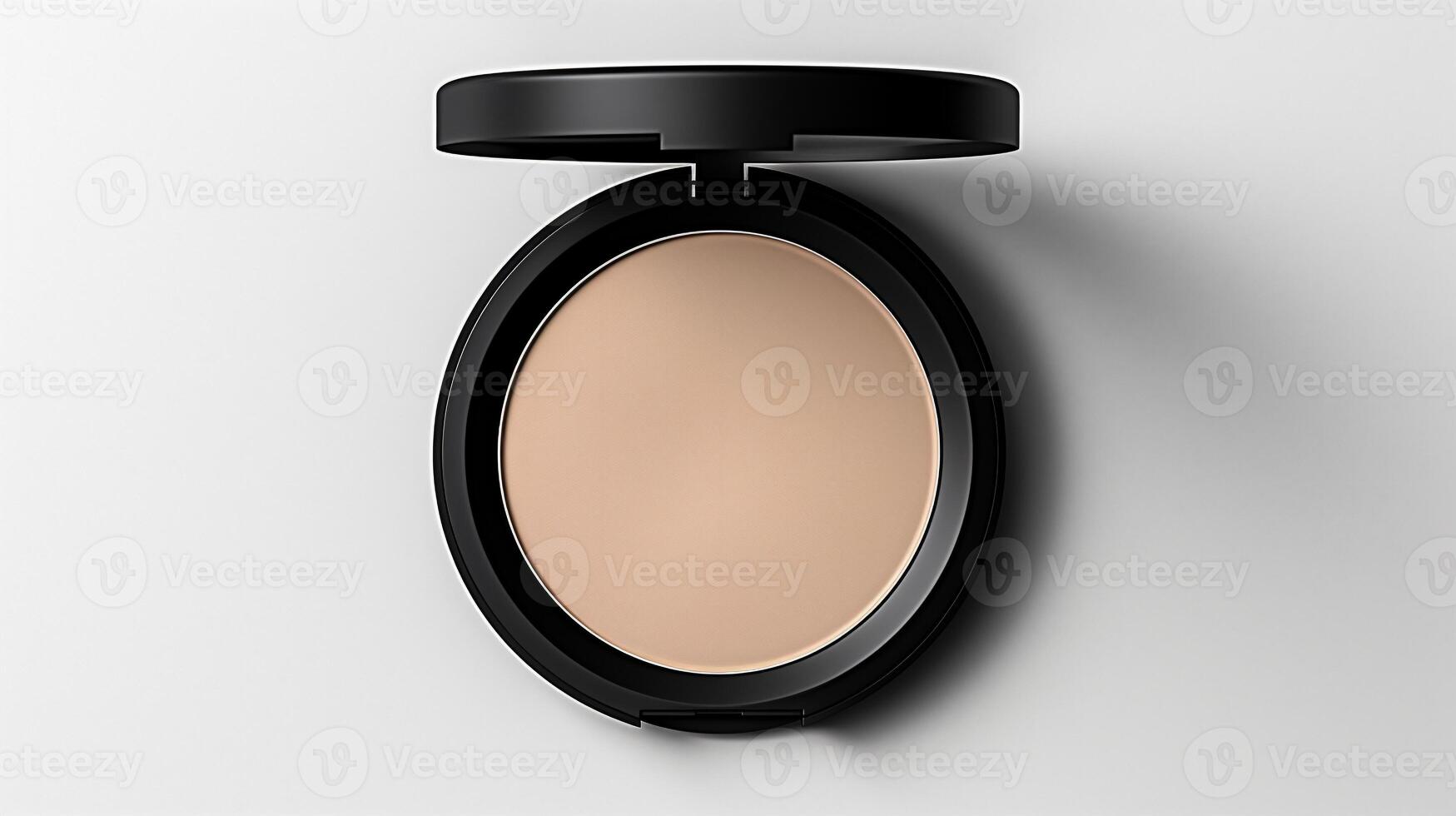 AI generated Cosmetic powder in a black box on a white background. photo