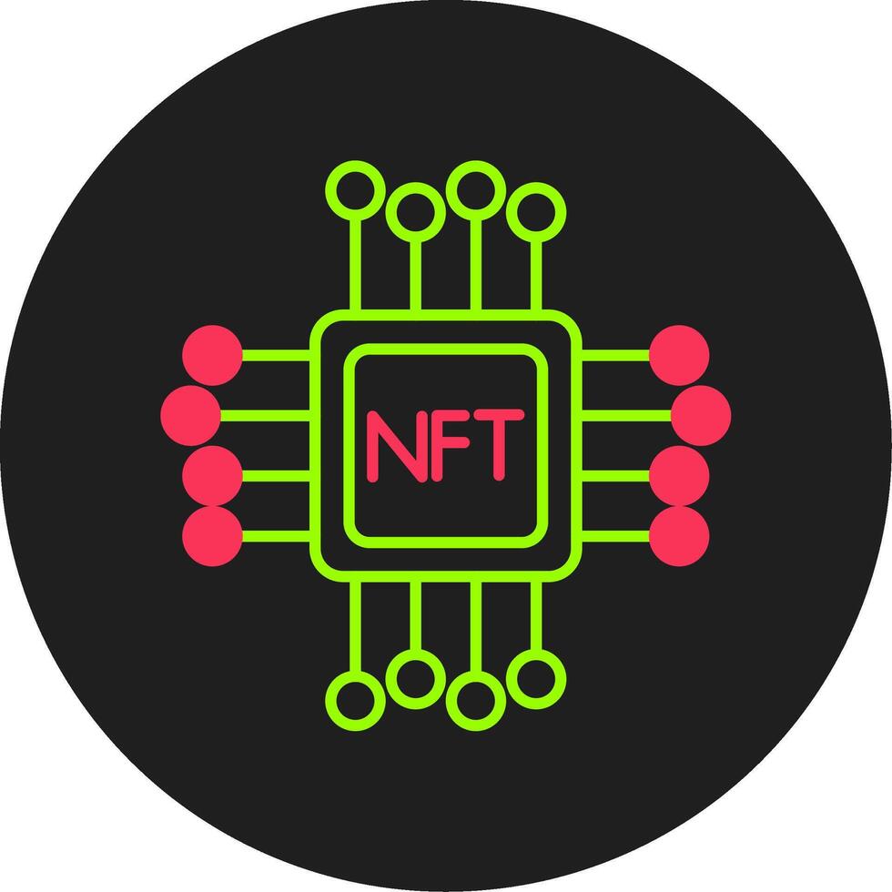 Nft Glyph Circle Icon vector