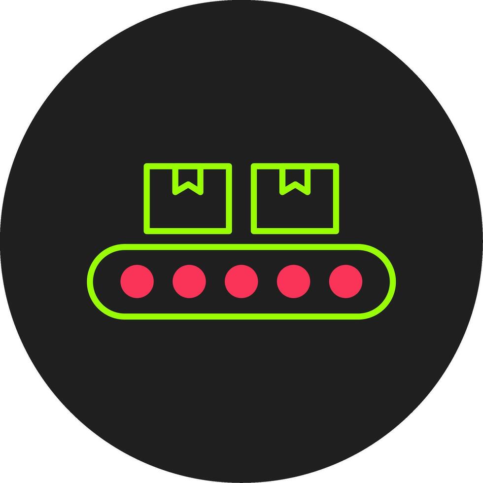 Conveyor Glyph Circle Icon vector