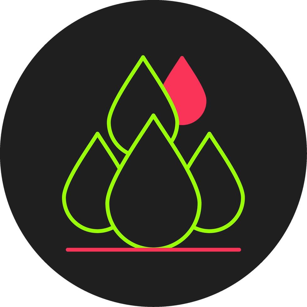 Water Drops Glyph Circle Icon vector