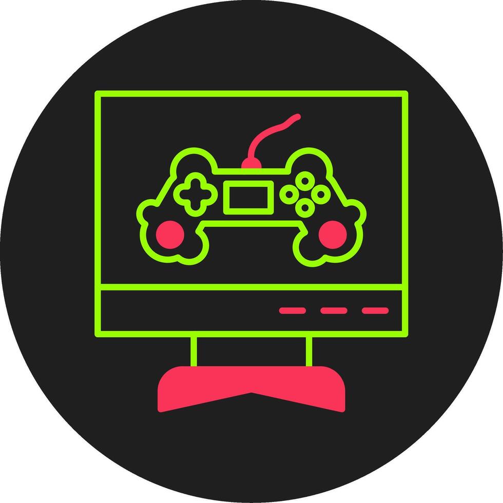 Space Gaming Glyph Circle Icon vector