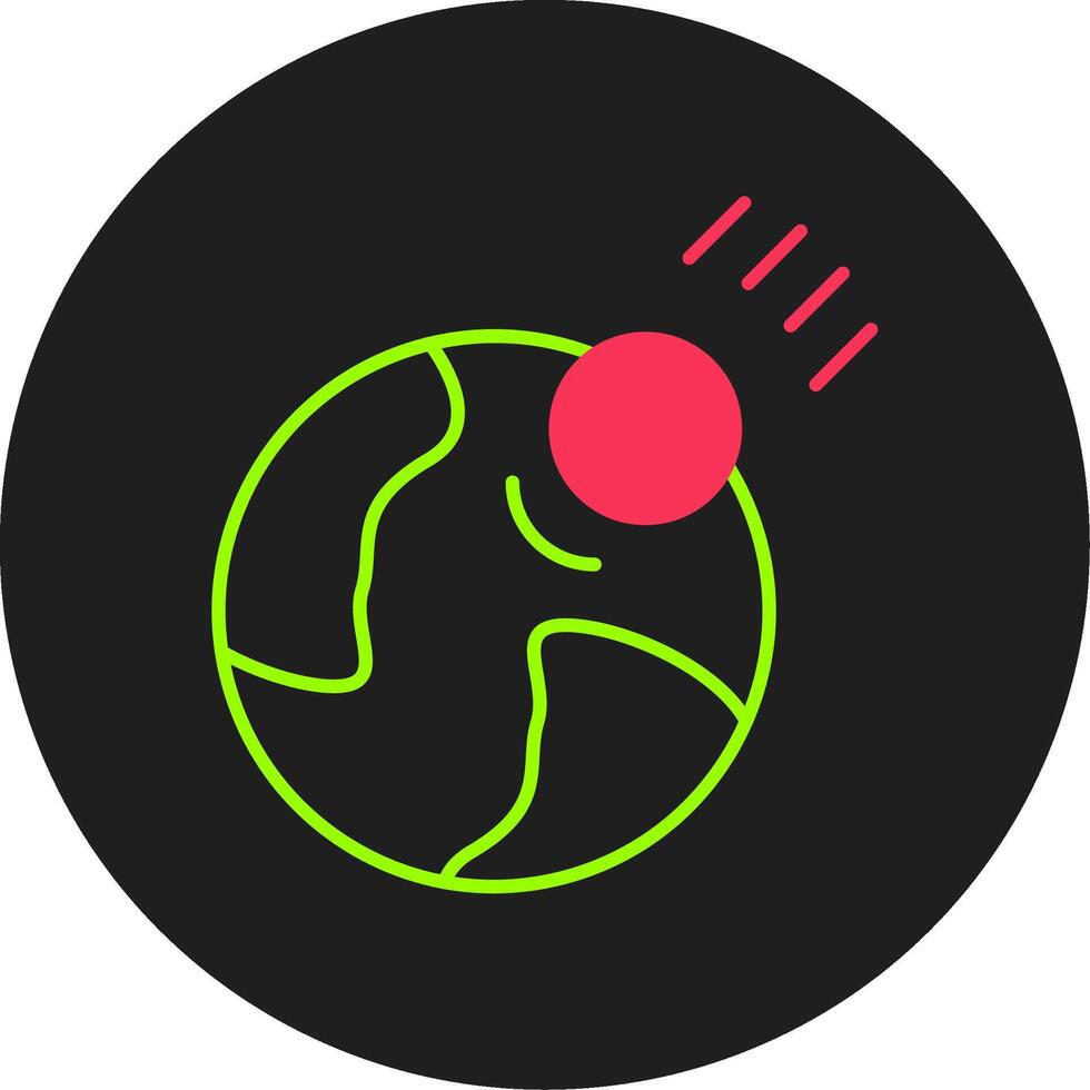 Meteor Glyph Circle Icon vector