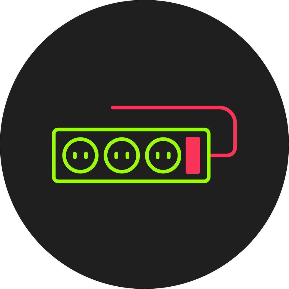 Power Strip Glyph Circle Icon vector