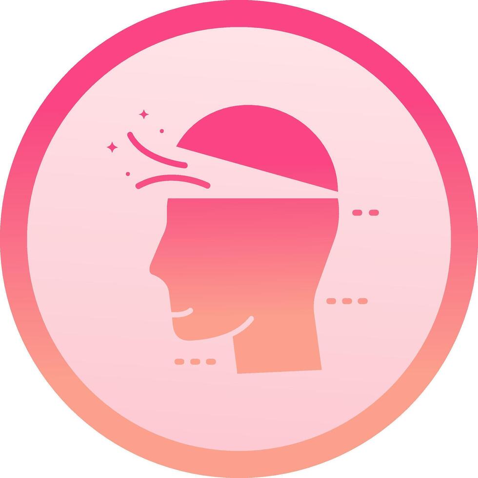 Open mind solid circle gradeint Icon vector