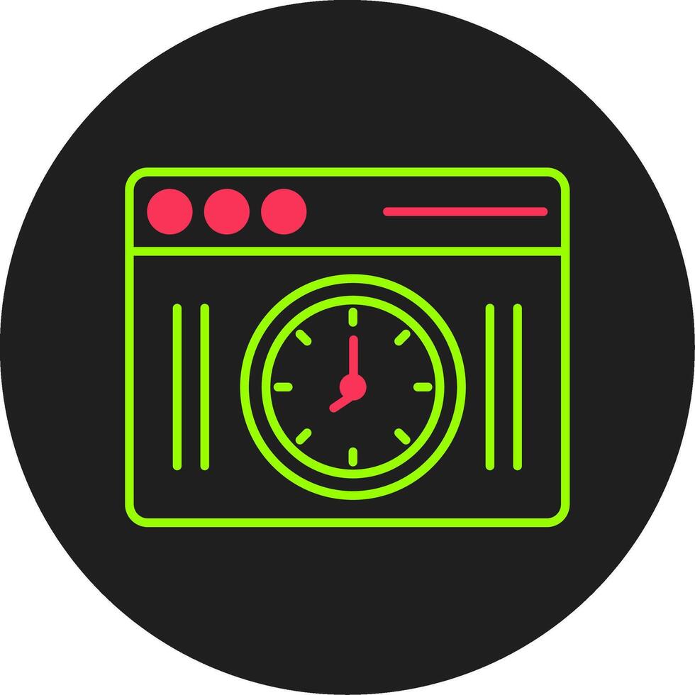 icono de círculo de glifo de reloj vector