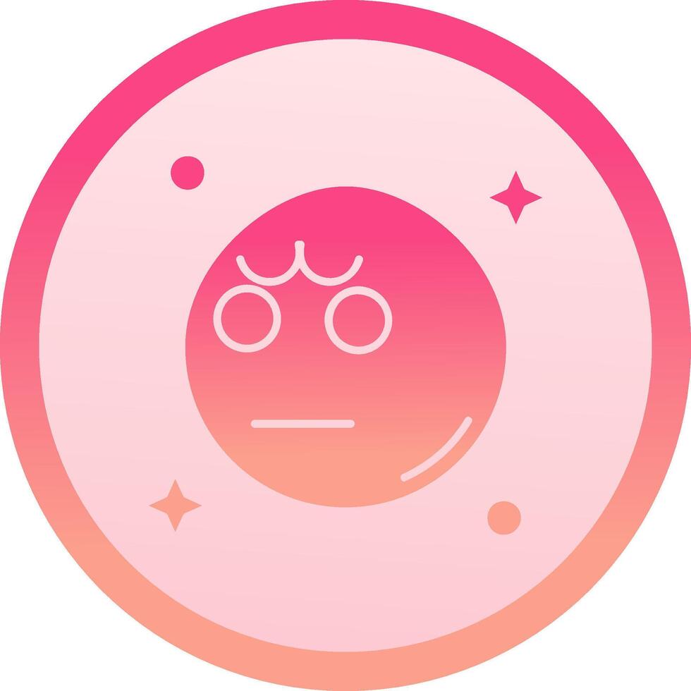 Angry solid circle gradeint Icon vector