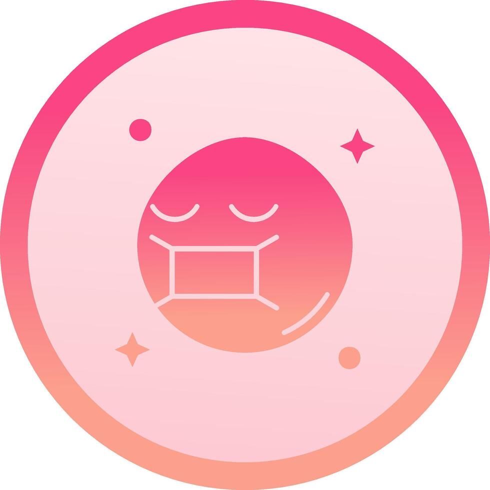 Face mask solid circle gradeint Icon vector