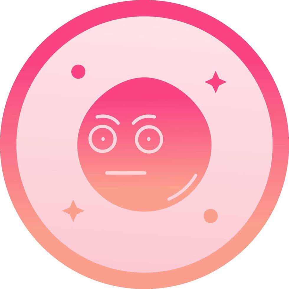 Embarrassed solid circle gradeint Icon vector