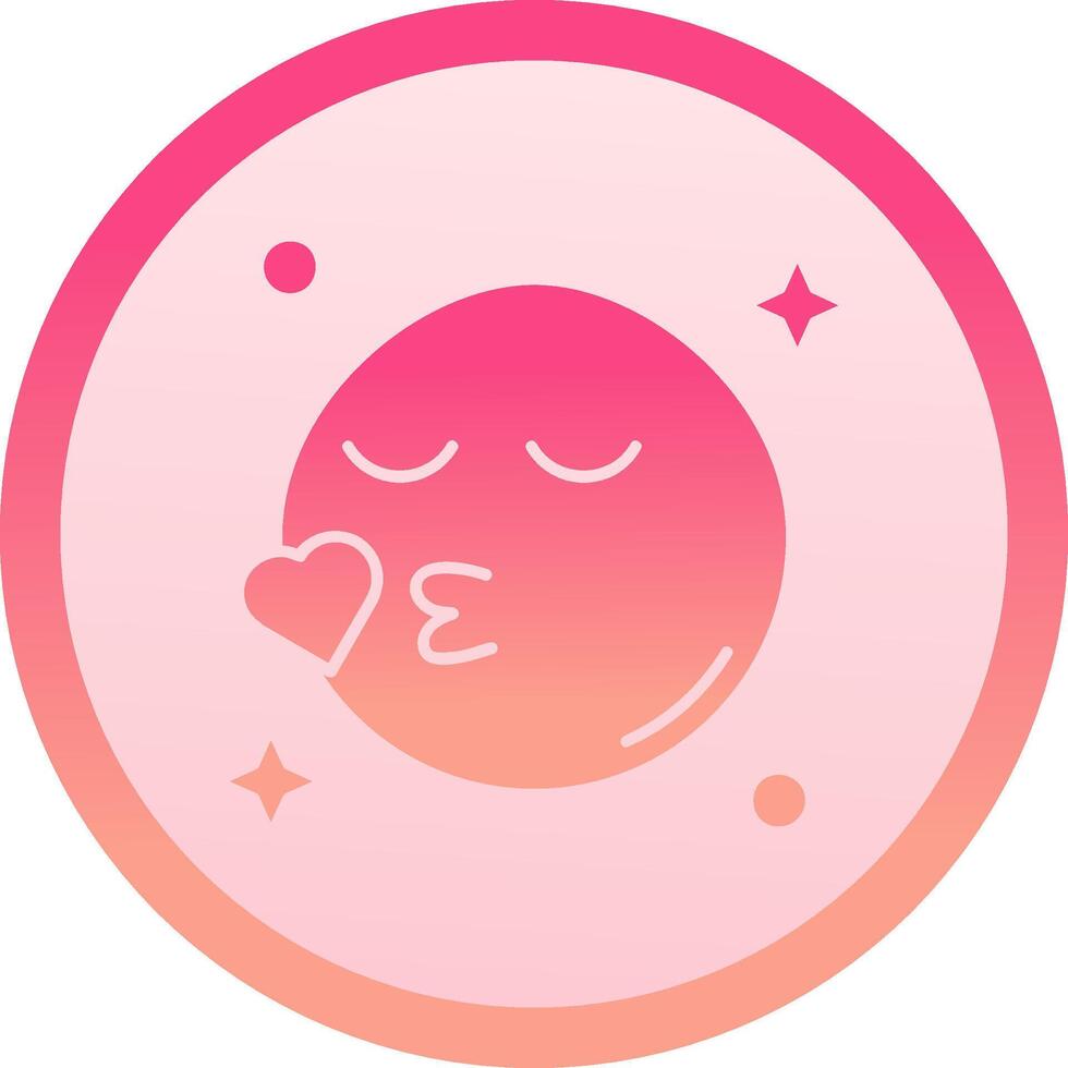 Kiss solid circle gradeint Icon vector