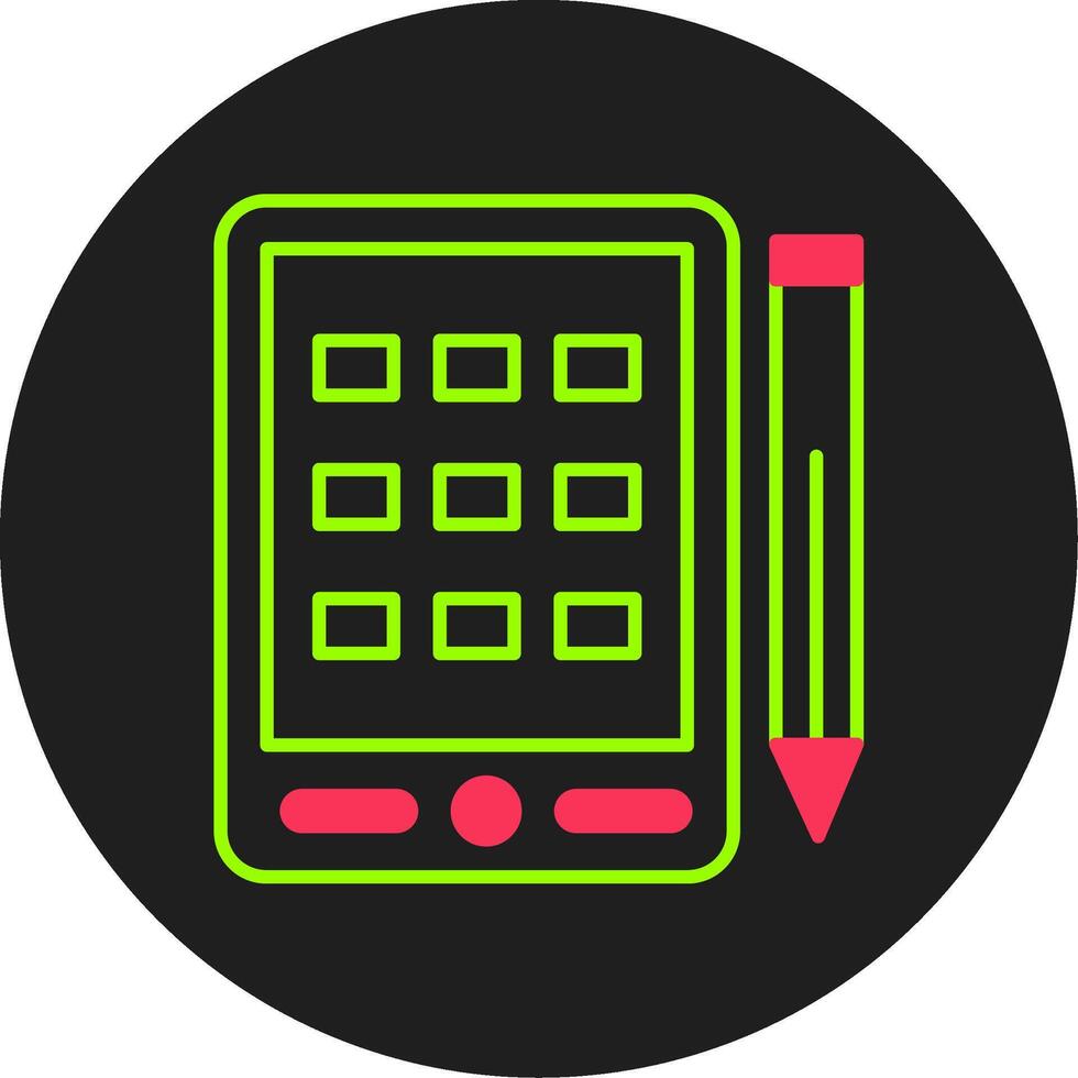 Drawing Tablet Glyph Circle Icon vector