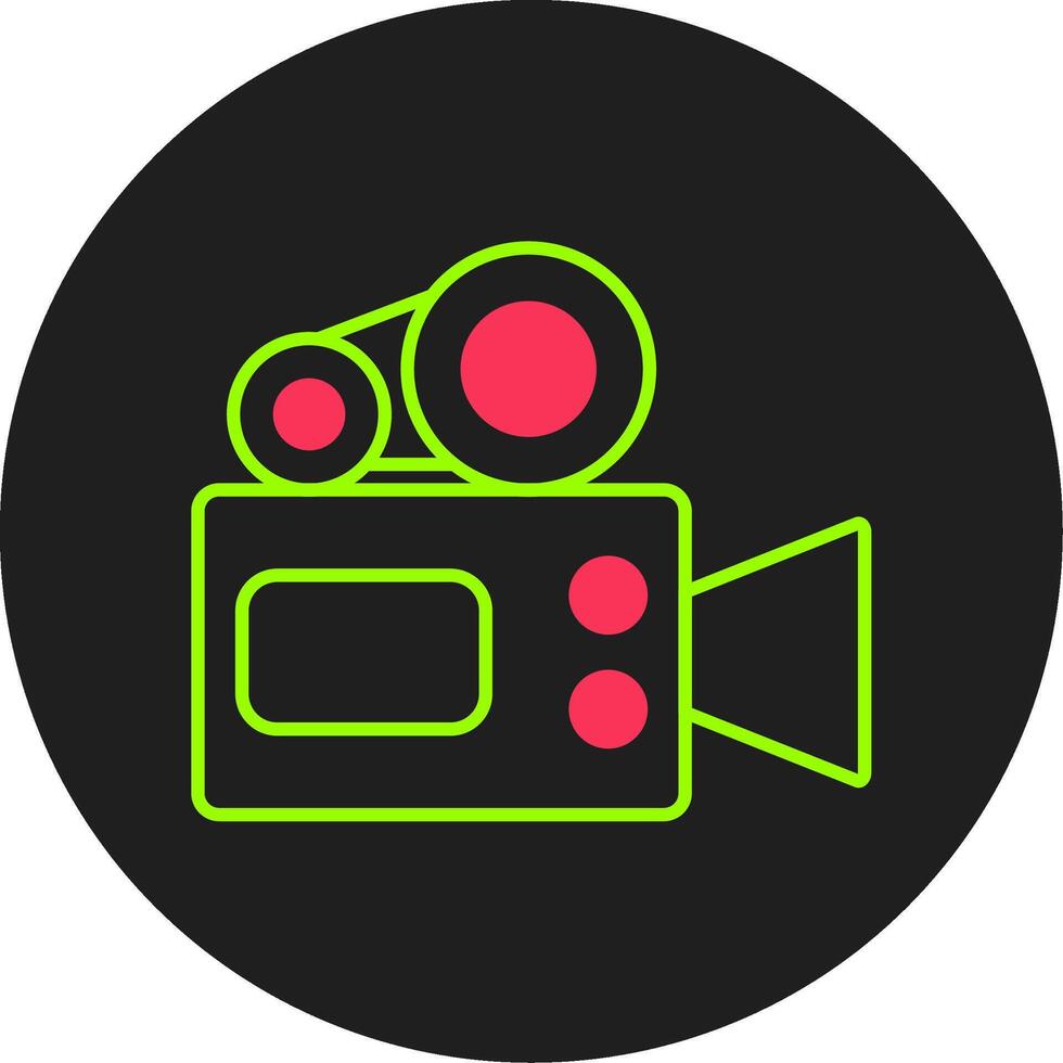 Video Camera Glyph Circle Icon vector