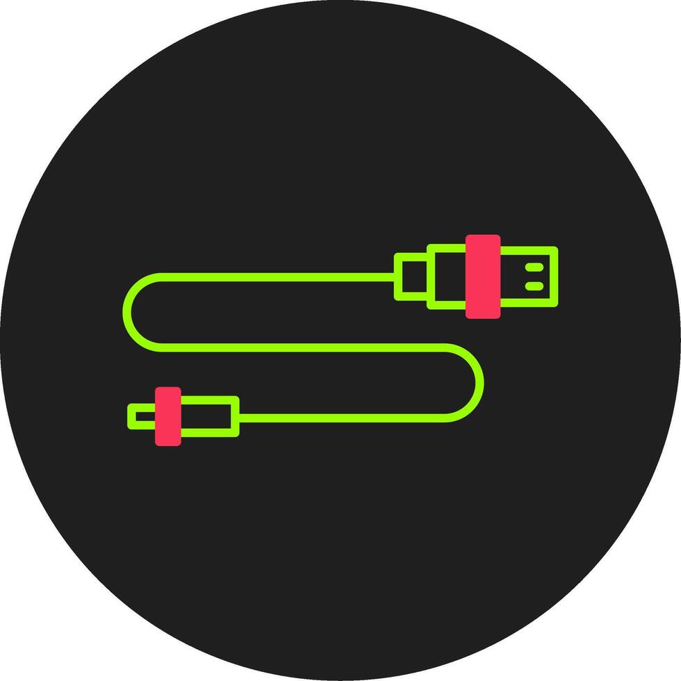 Usb Connector Glyph Circle Icon vector