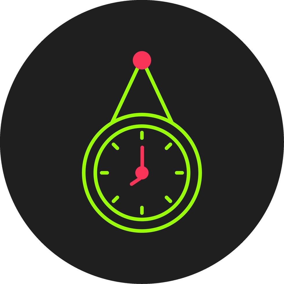 icono de círculo de glifo de reloj de pared vector