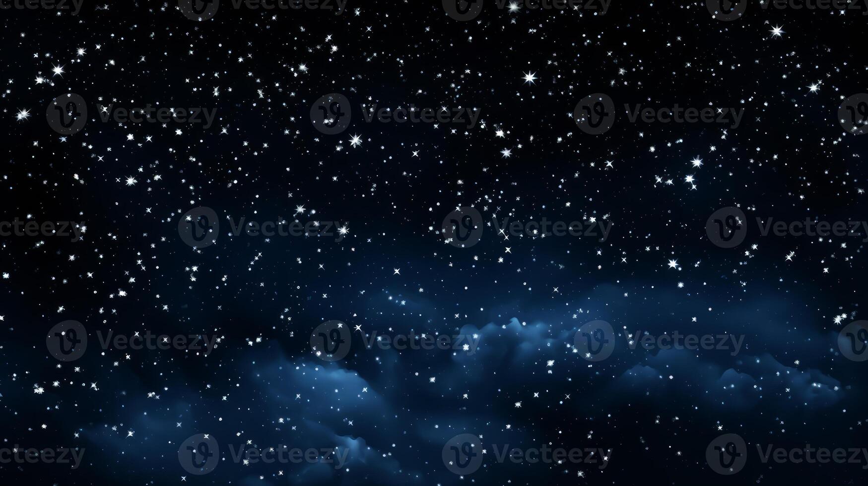 AI generated Night sky filled with stars. Mysterious background. Concept of astronomy, cosmos, space exploration, stargazing. photo