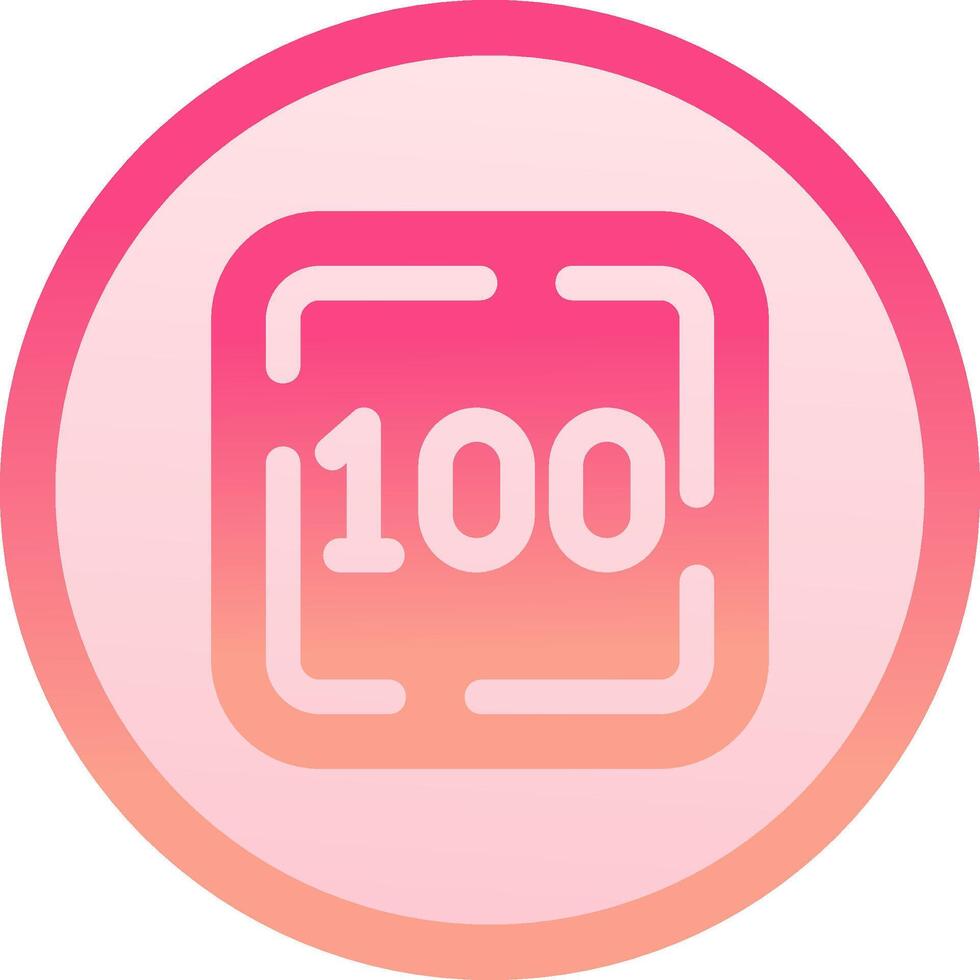 One Hundred solid circle gradeint Icon vector