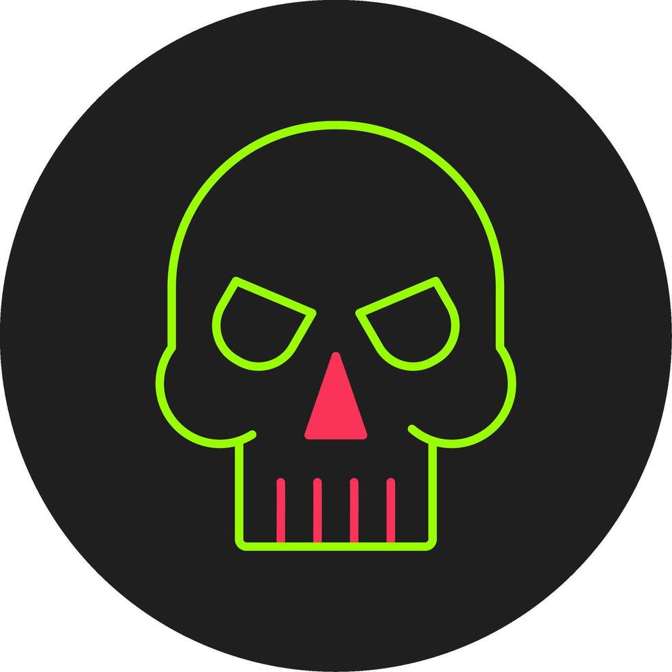 Skull Glyph Circle Icon vector